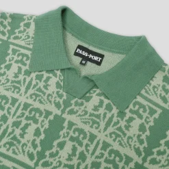Pass~Port Fretworks Knit Polo - Seafoam Green