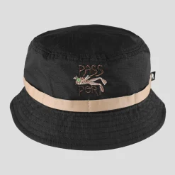 Pass~Port Frog Lure Anglers Bucket Hat - Black