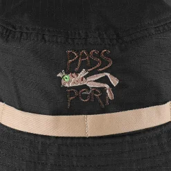 Pass~Port Frog Lure Anglers Bucket Hat - Black
