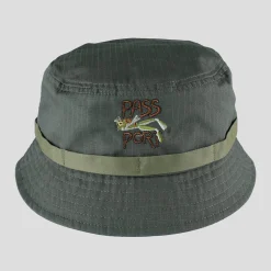 Pass~Port Frog Lure Anglers Bucket Hat - Moss