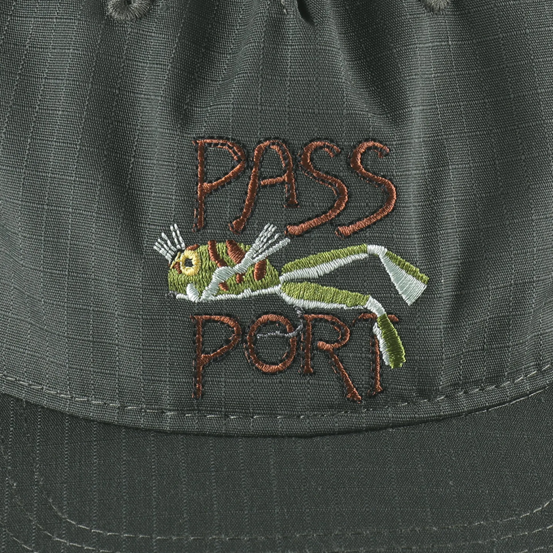 Pass~Port Frog Lure Ripstop Workers Cap - Moss