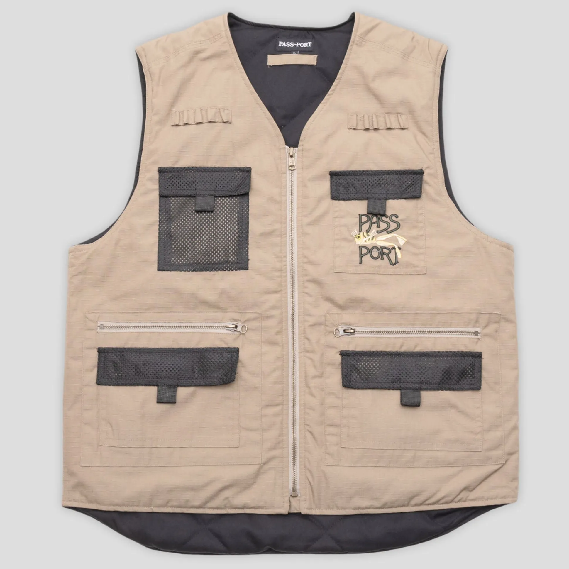 Pass~Port Frog Lure Ripstop Fishing Vest - Khaki