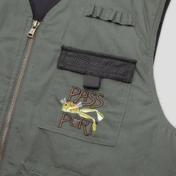 Pass~Port Frog Lure Ripstop Fishing Vest - Moss