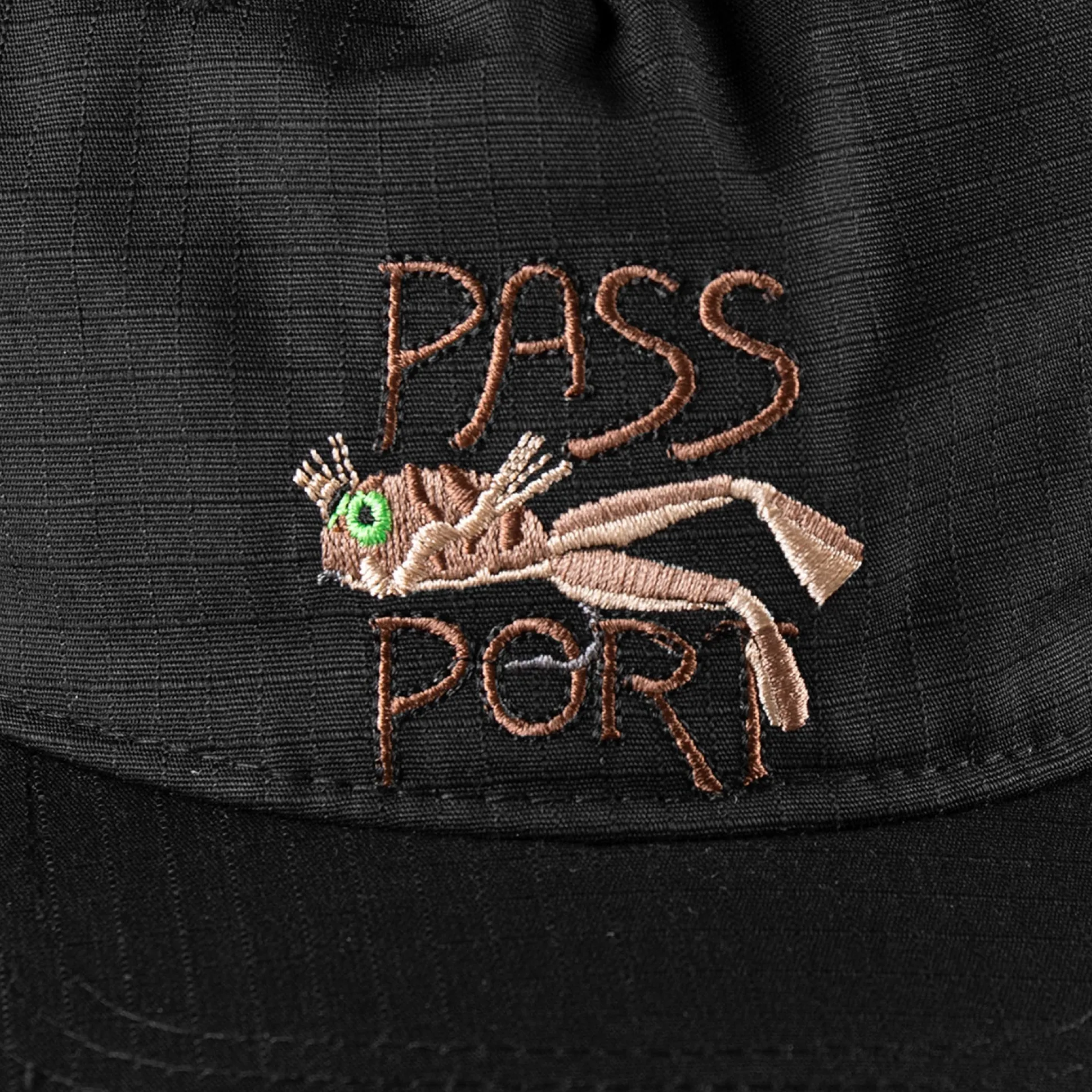 Pass~Port Frog Lure Ripstop Workers Cap - Black
