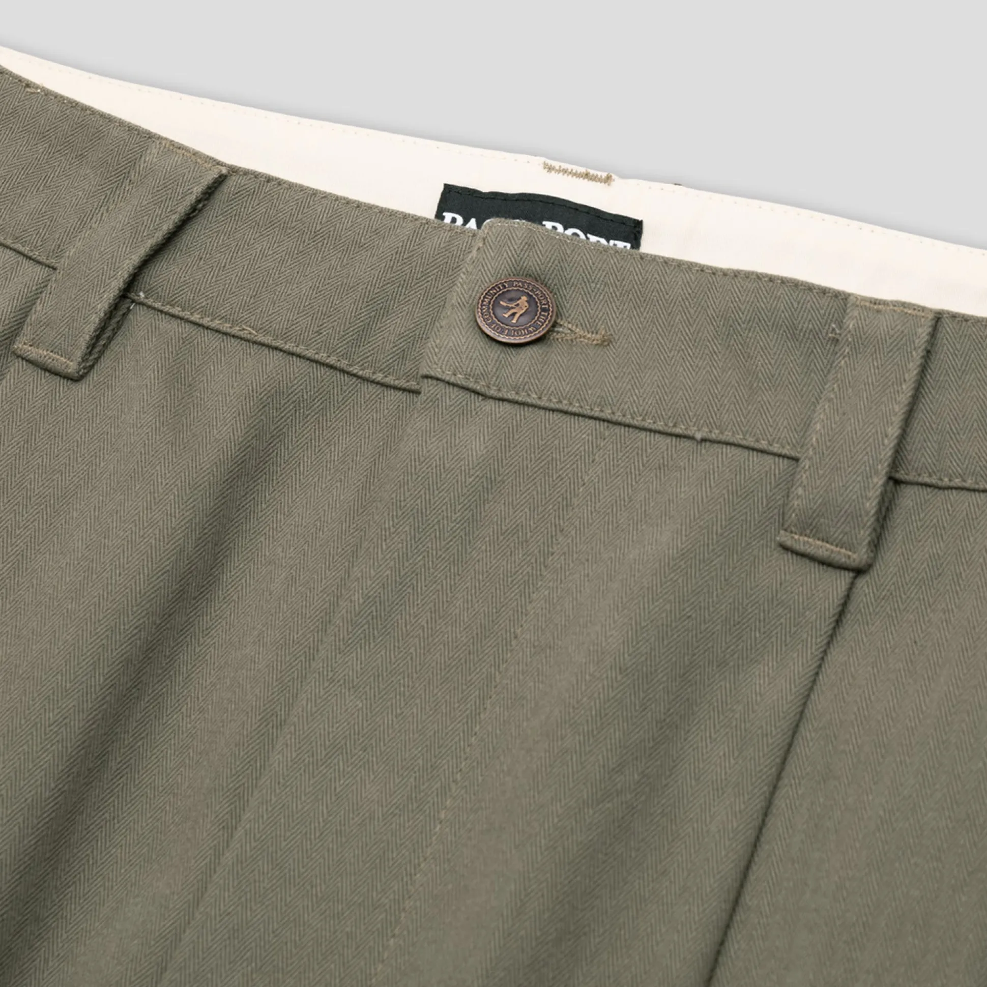 Pass~Port Herringbone Leagues Club Pant - Olive