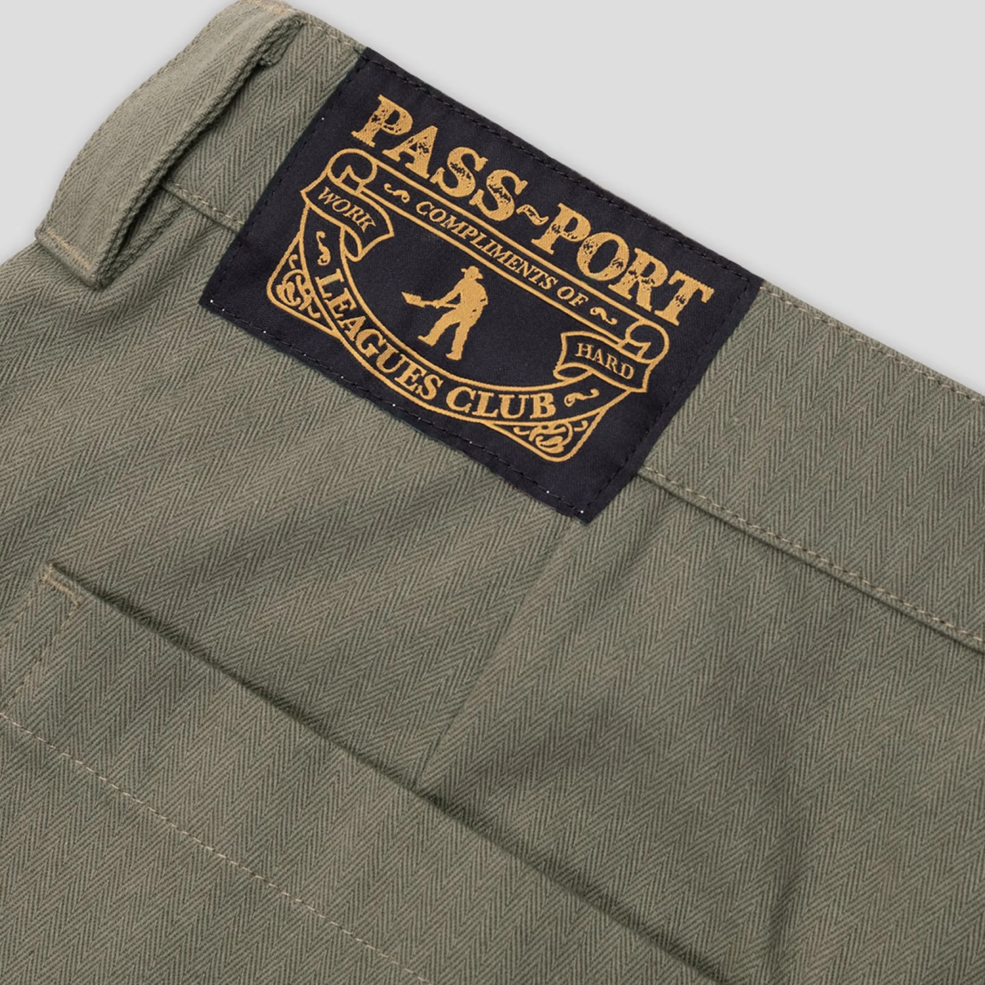 Pass~Port Herringbone Leagues Club Pant - Olive