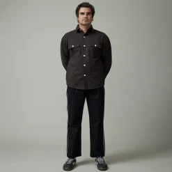 Pass~Port Herringbone Leagues Club Side Stripe Pant - Black / White St