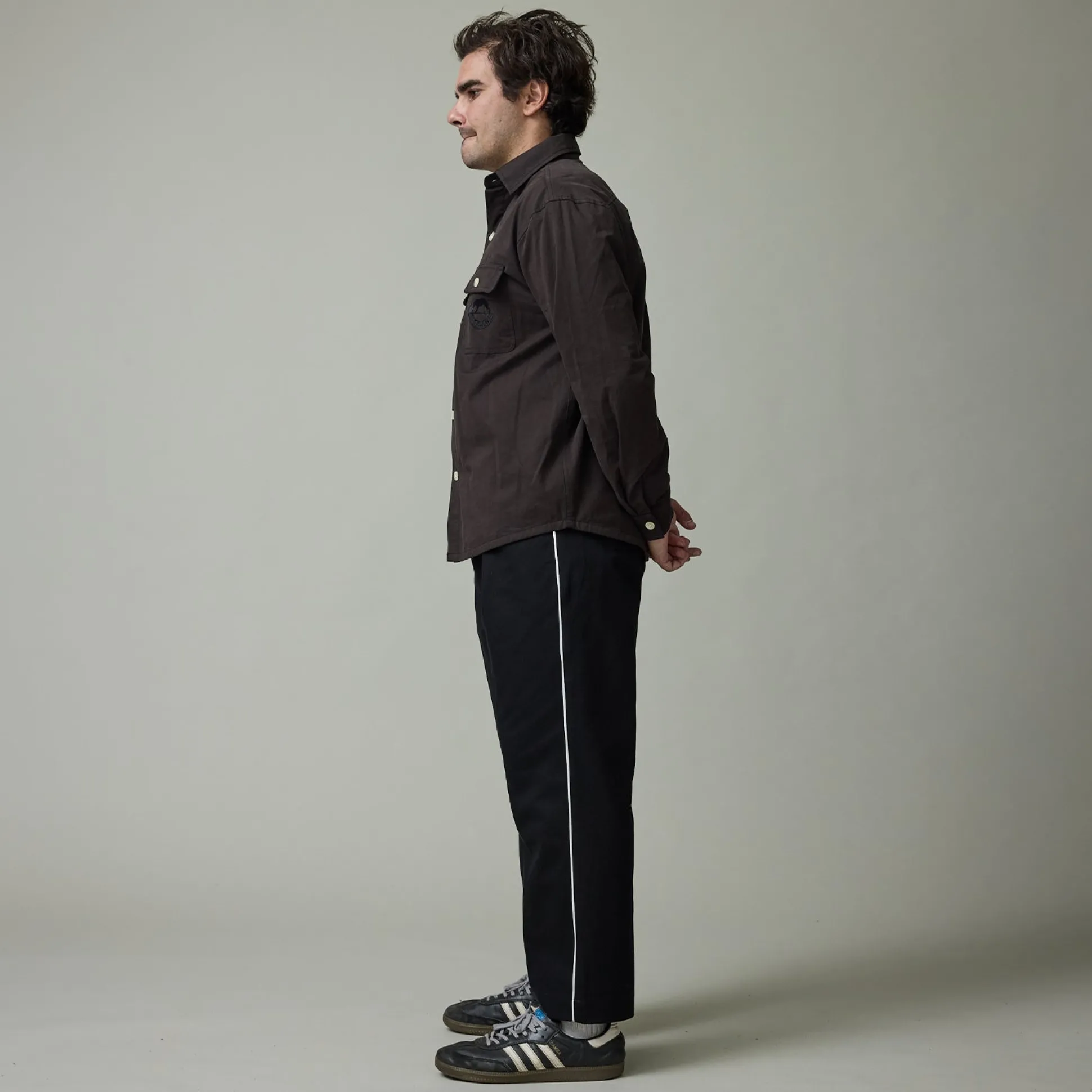 Pass~Port Herringbone Leagues Club Side Stripe Pant - Black / White St