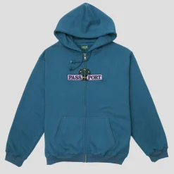 Pass~Port House Plant Organic Zip Hoodie - Teal