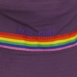 PASS~PORT "PRIDE" RIBBON CANVAS BUCKET CAP PURPLE