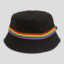 PASS~PORT "PRIDE" RIBBON CANVAS BUCKET CAP BLACK