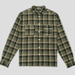 Pass~Port Stem Workers Check Shirt Long-Sleeve - Moss