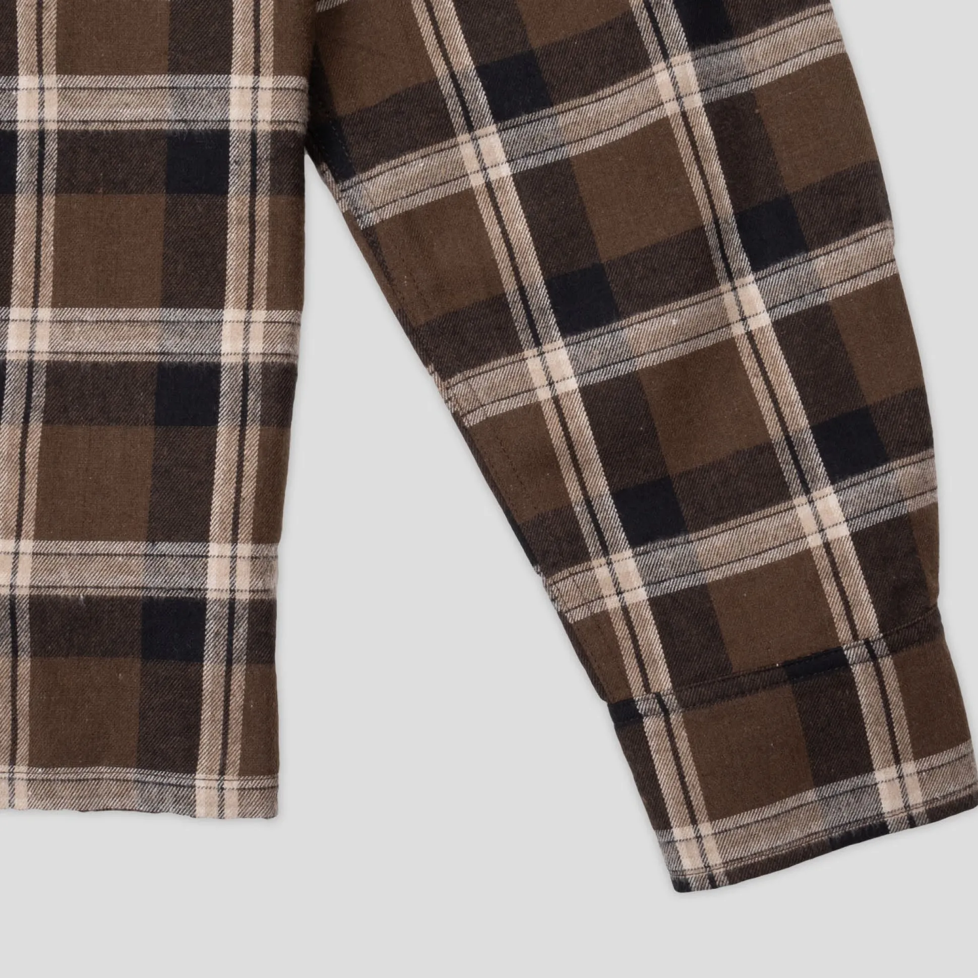 Pass~Port Stem Workers Check Shirt Long-Sleeve - Brown