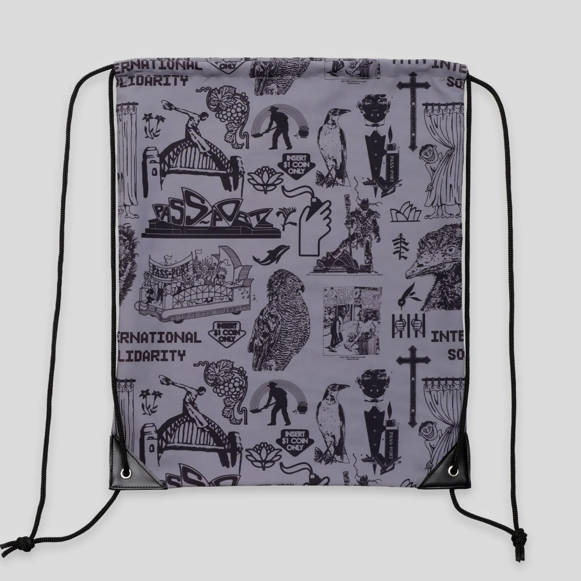 Pass~Port Store & Gallery Exclusive RPET Drawstring Bag - Grey