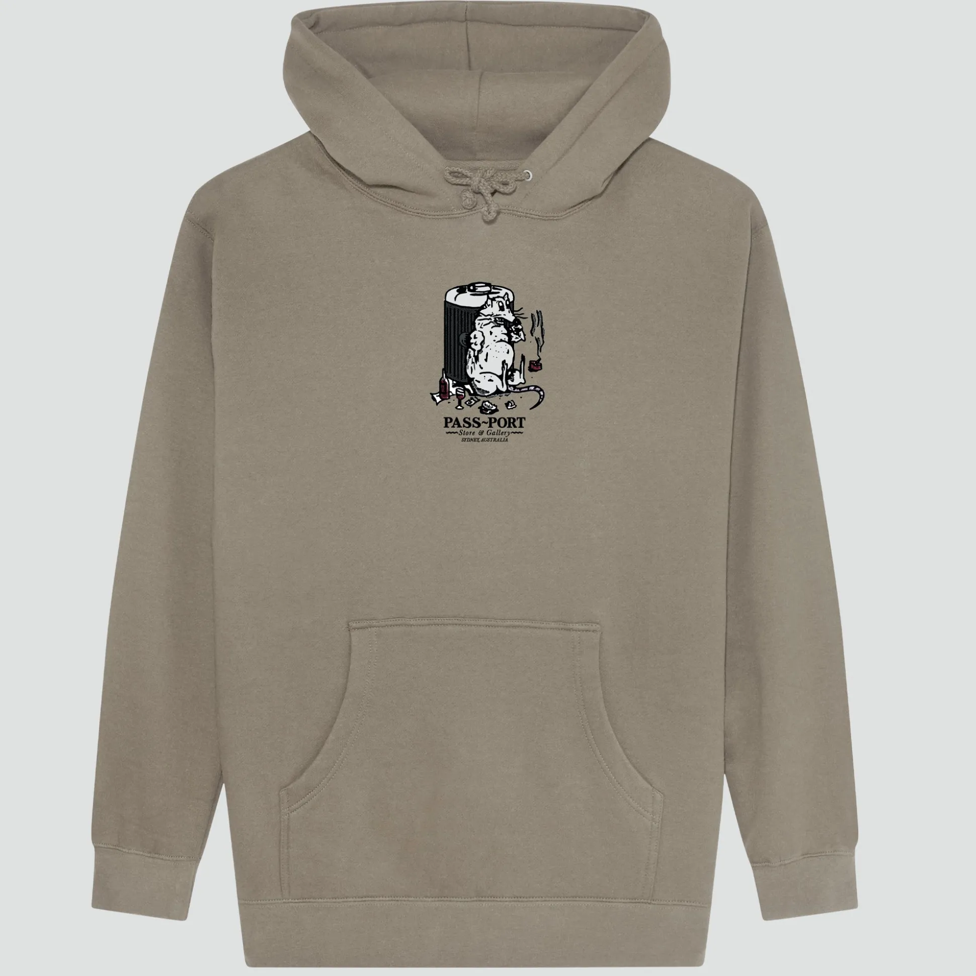 Pass~Port Store & Gallery Exclusive Bin Rat Hoodie - Khaki
