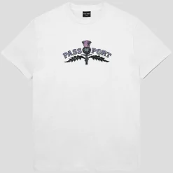 Pass~Port Thistle Embroidery Tee - White