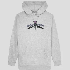 Pass~Port Thistle Embroidery Hoodie - Grey Heather