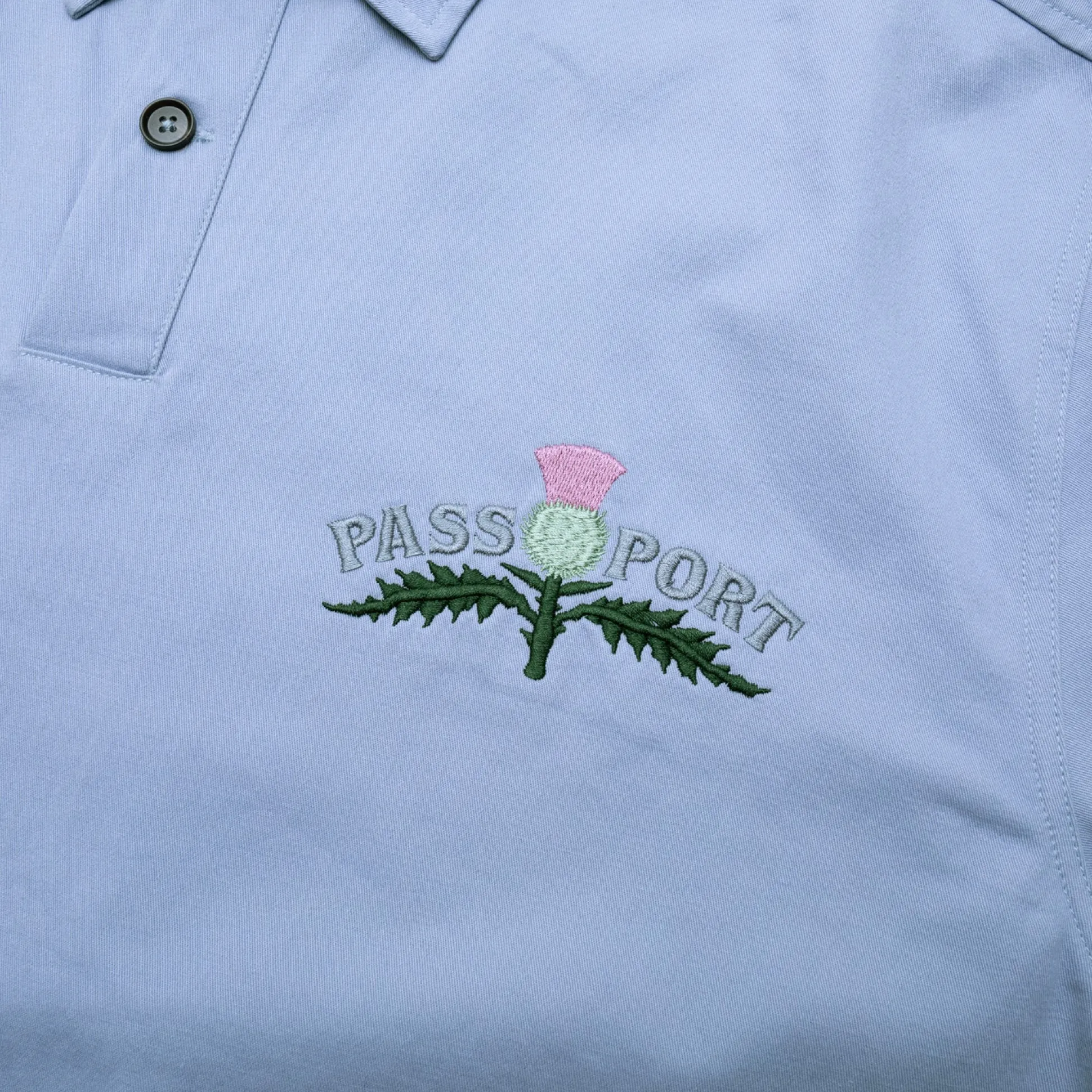 Pass~Port Thistle Embroidery AG Shirt Long Sleeve - Light Blue