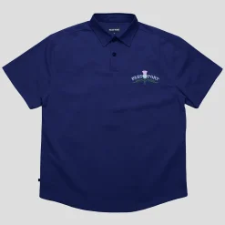 Pass~Port Thistle Embroidery AG Shirt Short Sleeve - Navy