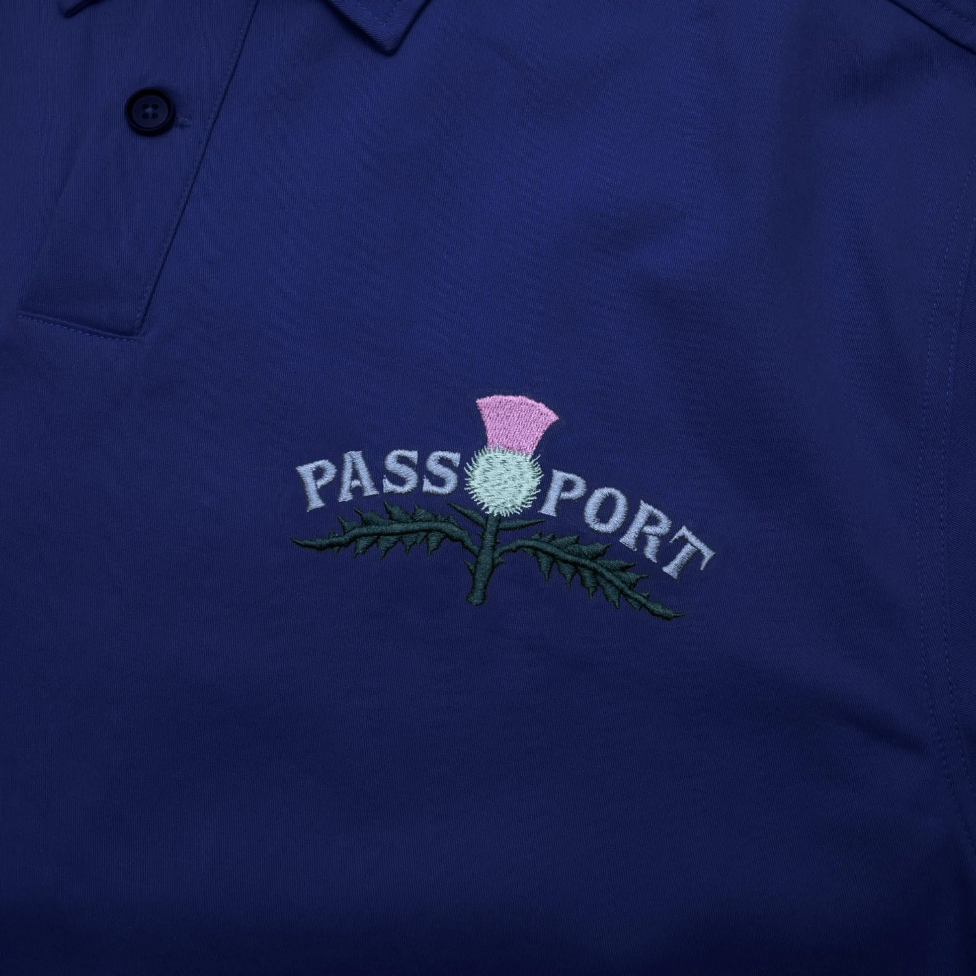 Pass~Port Thistle Embroidery AG Shirt Short Sleeve - Navy