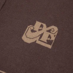 Pass~Port Tilde Stamp Knit Long-sleeve Polo - Chocolate