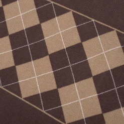 Pass~Port Tilde Stamp Knit Long-sleeve Polo - Chocolate