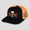 Pass~Port Towers Of Water Trucker Cap - Black / Orange
