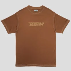 Pass~Port Whole of Community Embroidery Organic Tee - Bark