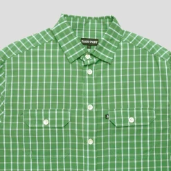Pass~Port Workers Check Shirt Long Sleeve - Green