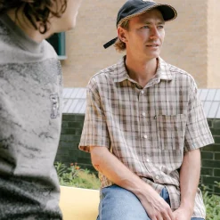 Pass~Port Workers Check Short Sleeve Shirt - Sand