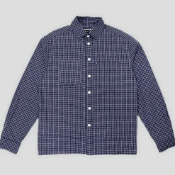 Pass~Port Workers Check Shirt Long-Sleeve - Navy