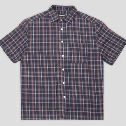 Pass~Port Workers Check Short Sleeve Shirt - Navy