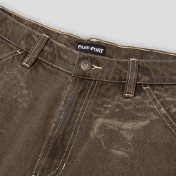 Pass~Port Workers Club Denim Short - Laser Etched Trinkets Over-Dye Br