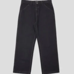 Pass~Port Workers Club Denim Jean - Washed Black / Brown Stitch