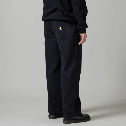 Pass~Port Workers Club Denim Jean - Washed Black / Brown Stitch