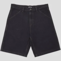 Pass~Port Workers Club Denim Jean Short - Washed Black / Brown Stitch