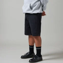 Pass~Port Workers Club Denim Jean Short - Washed Black / Brown Stitch