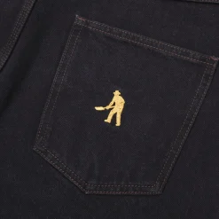 Pass~Port Workers Club Denim Jean Short - Washed Black / Brown Stitch