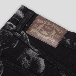Pass~Port Workers Club Denim Short - Laser Etched Trinkets Black