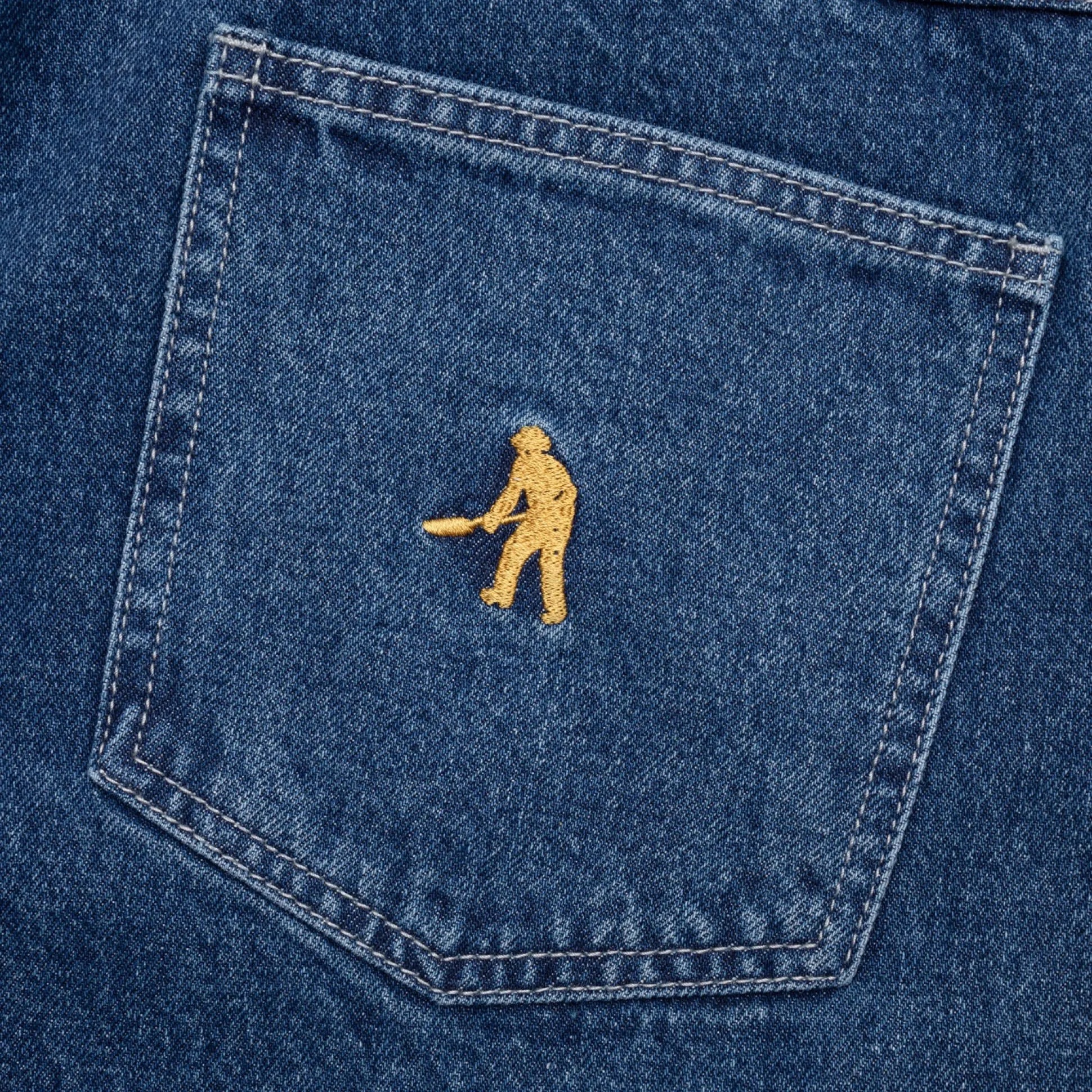 Pass~Port Workers Club Jean Short - Faded Washed Dark Indigo