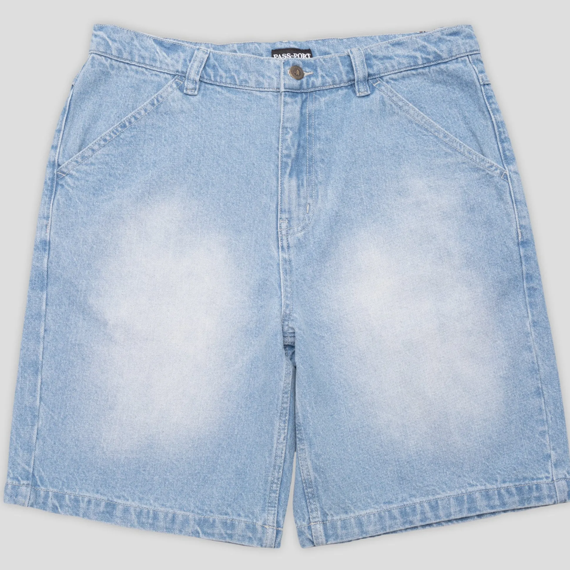 Pass~Port Workers Club Jean Short - Faded Washed Light Indigo