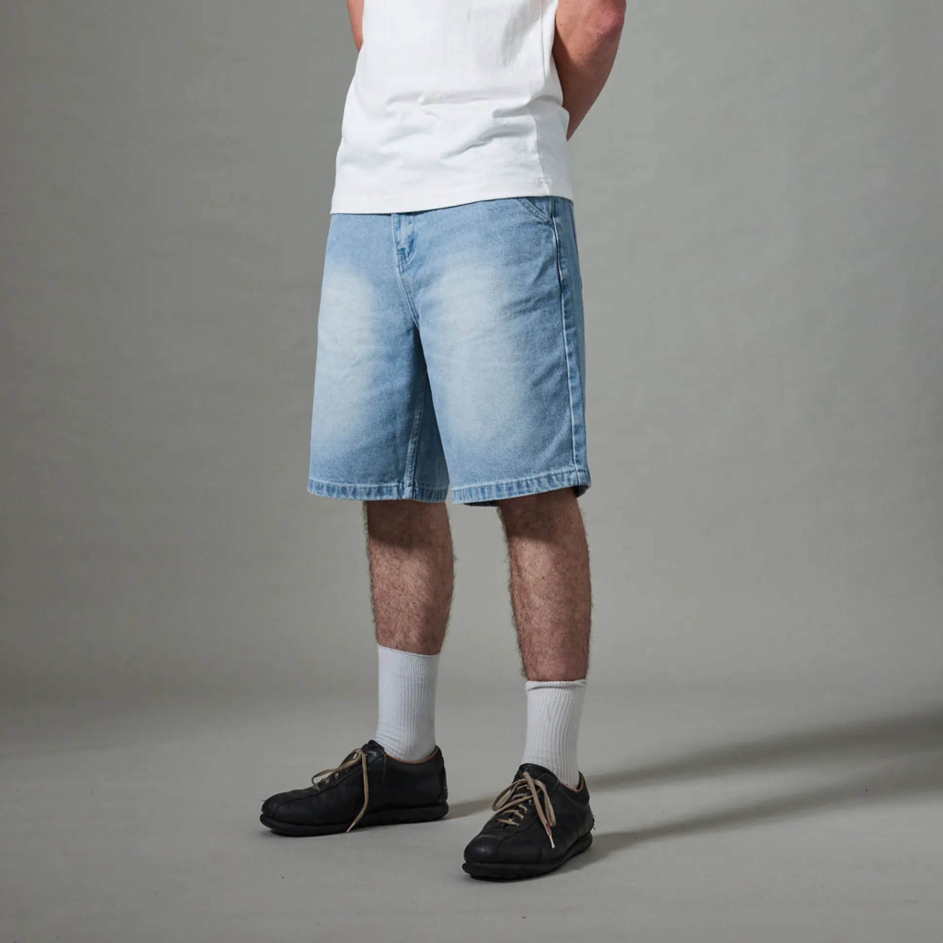 Pass~Port Workers Club Jean Short - Faded Washed Light Indigo