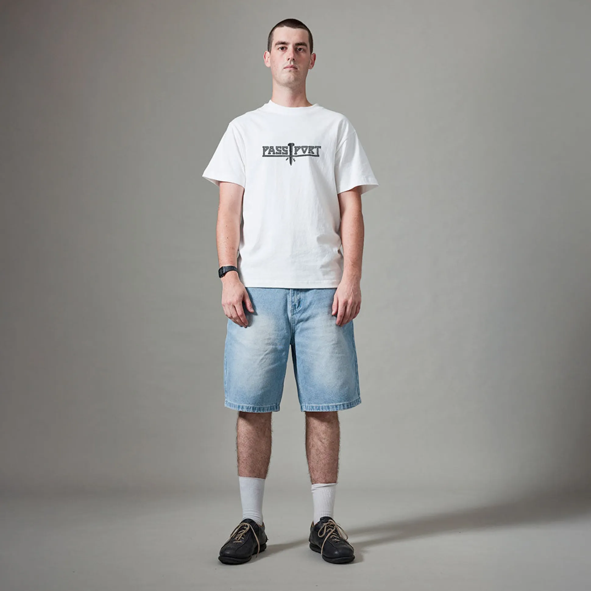 Pass~Port Workers Club Jean Short - Faded Washed Light Indigo