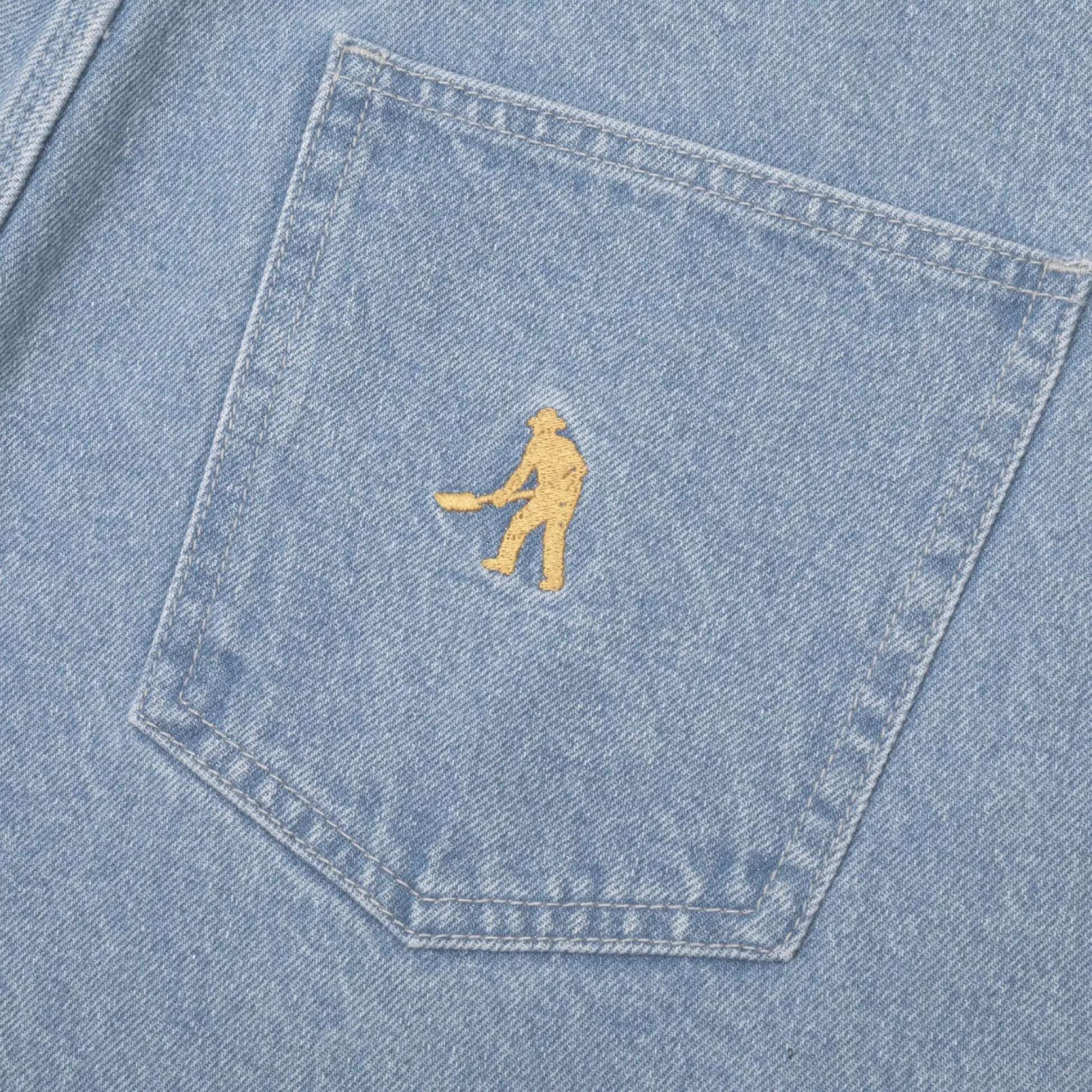 Pass~Port Workers Club Jean Short - Faded Washed Light Indigo