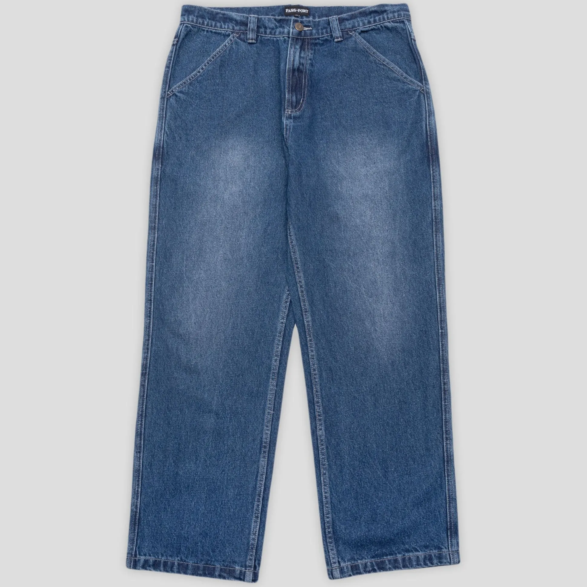 Pass~Port Workers Club Jean Pant - Faded Washed Dark Indigo