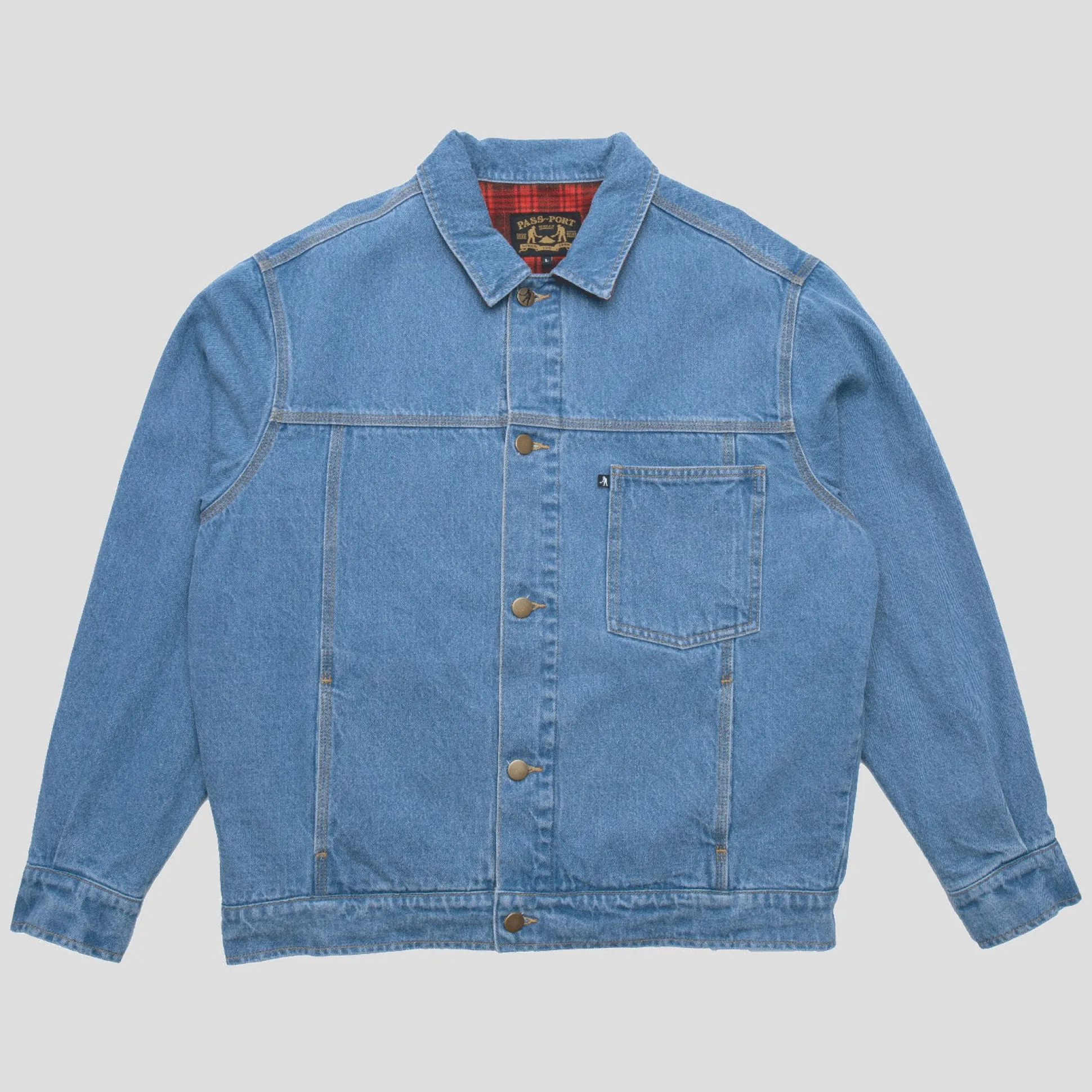 Pass~Port Workers Club Lined Denim Jacket - Washed Light Indigo