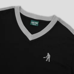 Pass~Port Workers Stripe Organic Cotton Jersey - Black / Grey