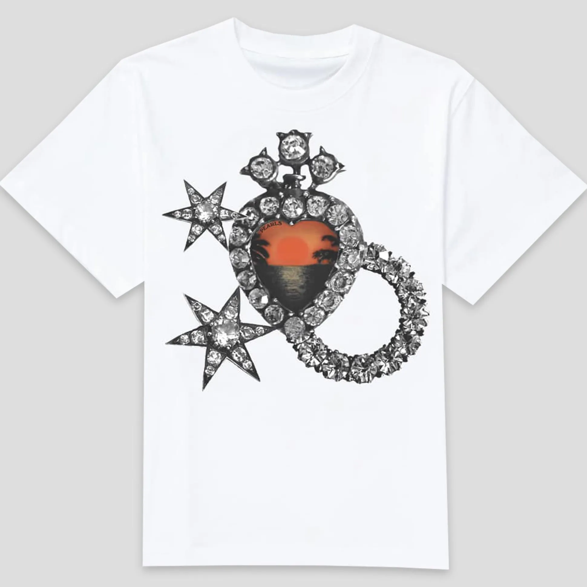 Pearls Skateboards Jewel Tee - White