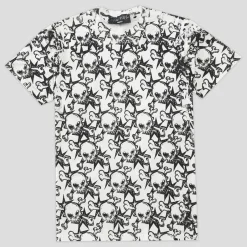 Personal Joint Skull Star All Over Print Tee - White