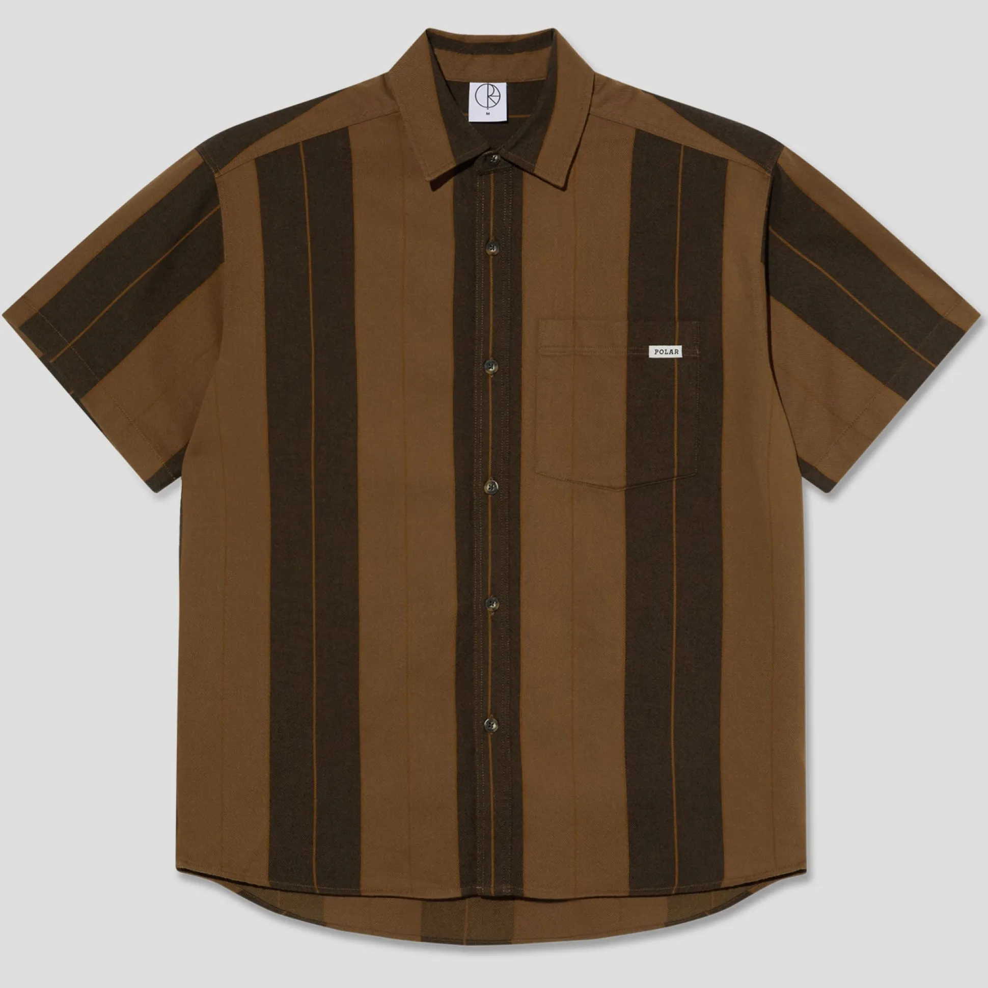 Polar Skate Co. Mitchell Shirt - Brown Block Stripe
